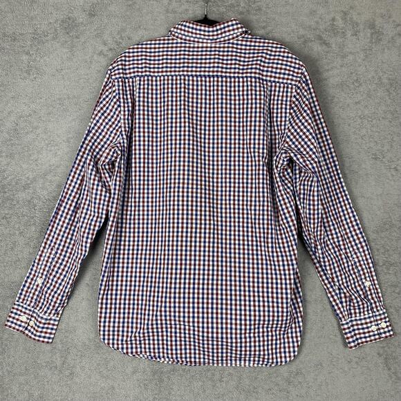 Lucky Brand Shirt Mens Large Red Blue White Label Fit Gingham Check Button Up - Picture 2 of 8
